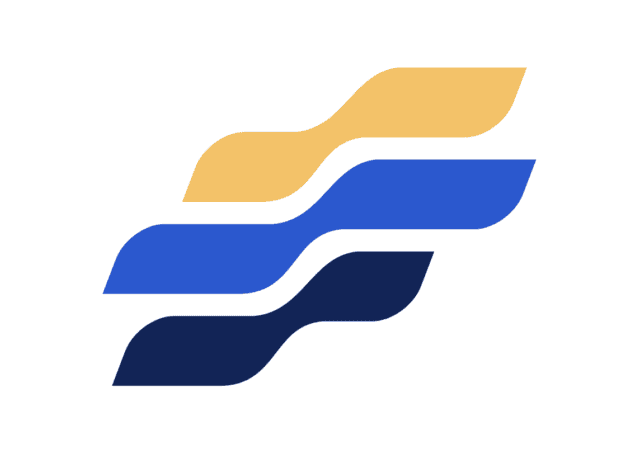 A logo with three stylized, wavy lines stacked diagonally. From top to bottom: the lines are colored yellow, blue, and dark blue. The design creates a dynamic, flowing effect reminiscent of waves or ribbons. Perfect for adding visual appeal to your blog, the background is white.